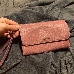 Pink Sparkly Large Kate Spade Wallet/Clutch